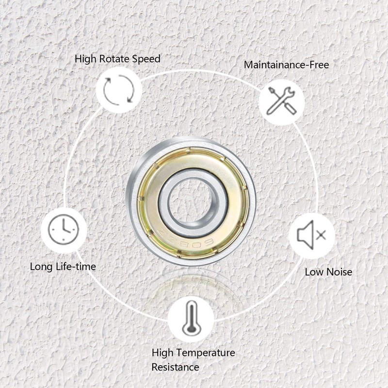 20PCS Skateboard Bearings, 608ZZ Double Shielded Ball Bearings, Small Bearing