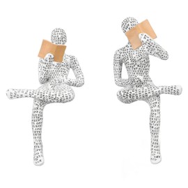 Women Thinker Statue Unique Resin Pulp Reading Women Figurine Decor for Home Office Library W310 08