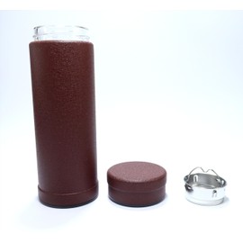 14oz/400ml Vacuum Insulated Glass Bottle,Glass Vacuum Drinking Cupglass lined thermos, stainless steel body,Glass vacuum liner inside（Rosewood)