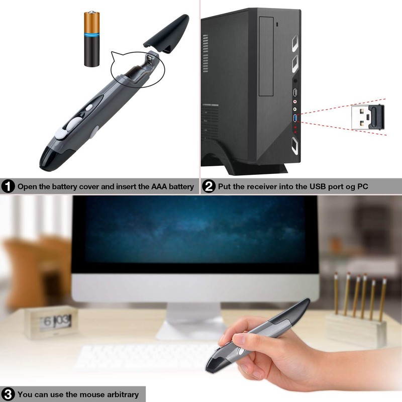 Wireless Pocket Pen Mouse/Songway 2.4GHz USB Optical Portable Mouse Mice/Adjustable