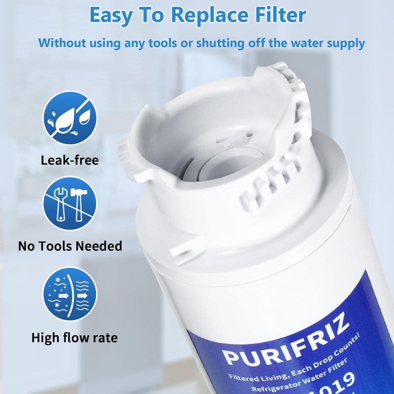 PURIFRIZ 3 Pack RWF5800A Refrigerator Water Filter Compatible with Frigidaire