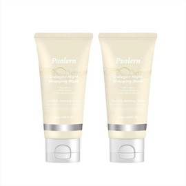 Collagen Wrapping Peel Off Facial Mask - Elasticity & Hydration Care, Reduces Sagging & Dullness - Hydrolyzed Collagen for Glowing Skin, with Collagen + Niacinamide + Hyaluronic acid+ Honey extract:_2 pcs