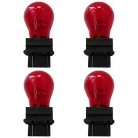 Qblahip Red 4x 3157 New Light Bulbs Car Auto Signal Turn Backup S8 Miniature Lamp, Interchange Part # 3157 3357LL 3156 3056