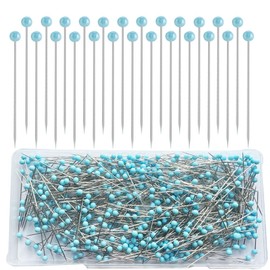 500 PCS Quilting Pins, 1.75IN Straight Pins Long Blue Glass Ball Head Sewing Pins for Fabric, Stainless Steel Dressmaker for Sewing, Crafts, Jewelry Making, DIY