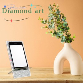 NUFTVI 2 Pack Diamond Painting Phone Stand Kits, 5D Full Crystal Diamond Art Phone Holder and Mirror, Craft Kits Gift for Beginner Adult (Dog and Cat)