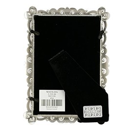 Antique Vintage and Shabby Chic Style silver metal photo frame with beads and crystals for a 6" x 4" (152 x 102mm) picture -Matilda by Sixtrees