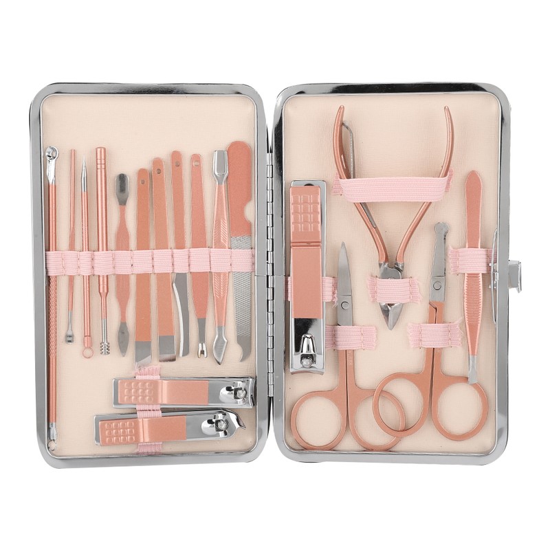 18Pcs/Set Stainless Steel Manicure Pedicure Nail Clipper Set Nail Grooming