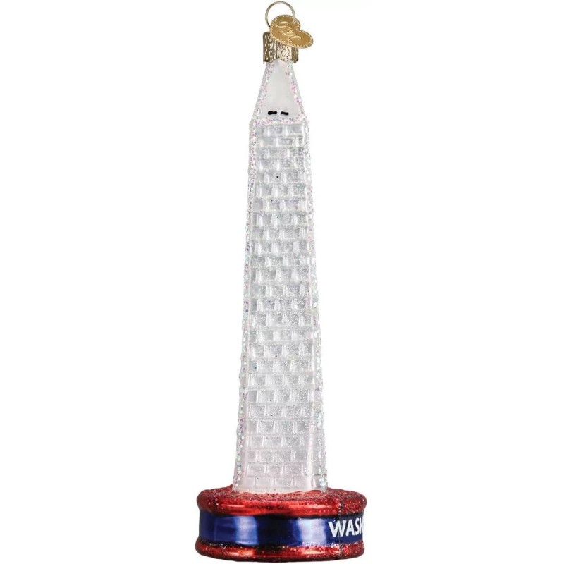 OLD WORLD CHRISTMAS WASHINGTON MONUMENT GLASS CHRISTMAS ORNAMENT 20093