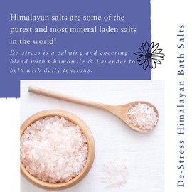 Absolute Aromas De-Stress Bath Salts 290g - Natural Pink Himalayan Salt Infused with 100% Pure Essential Oils Bergamot, Ylang Ylang, Frankincense and Jasmine Oil to Relax and Soak Tired Muscles