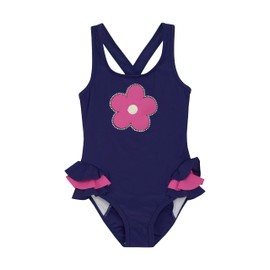 CareTec W. Application Girls' Swimming Costume, Blue ribbon.