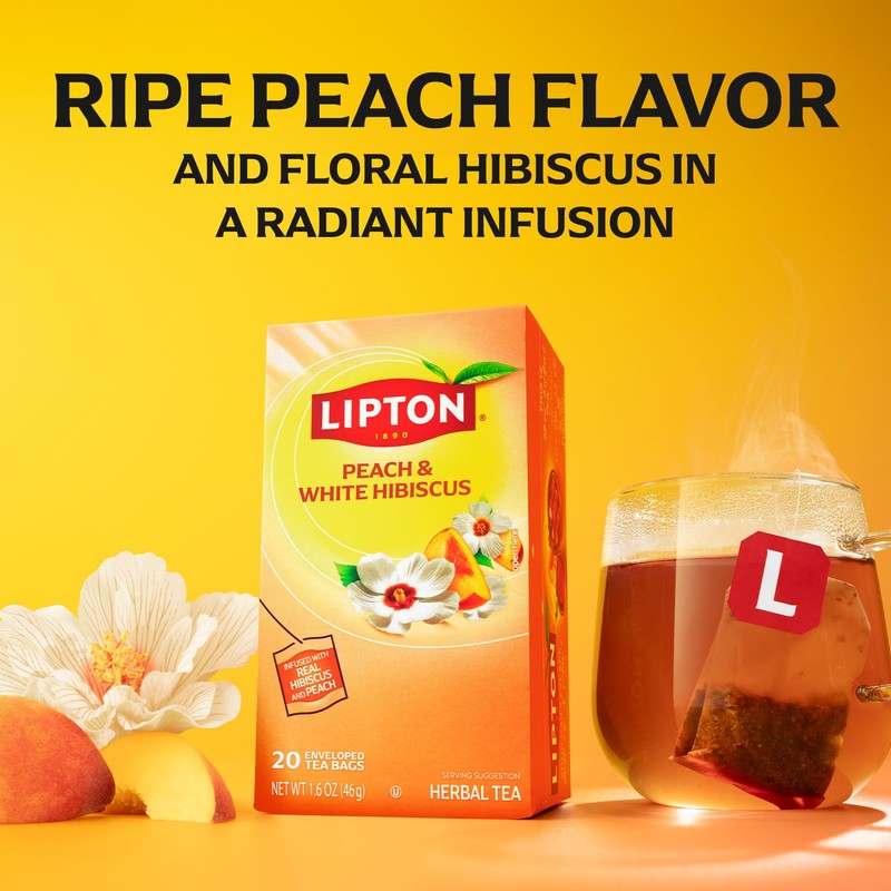 Lipton Peach Paradise Tea Bags, caffeine free Tea, Fruit and