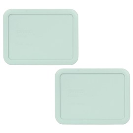 Pyrex 7210-PC 3 Cup Muddy Aqua Food Storage Replacement Lids (2-Pack) - Made in USA