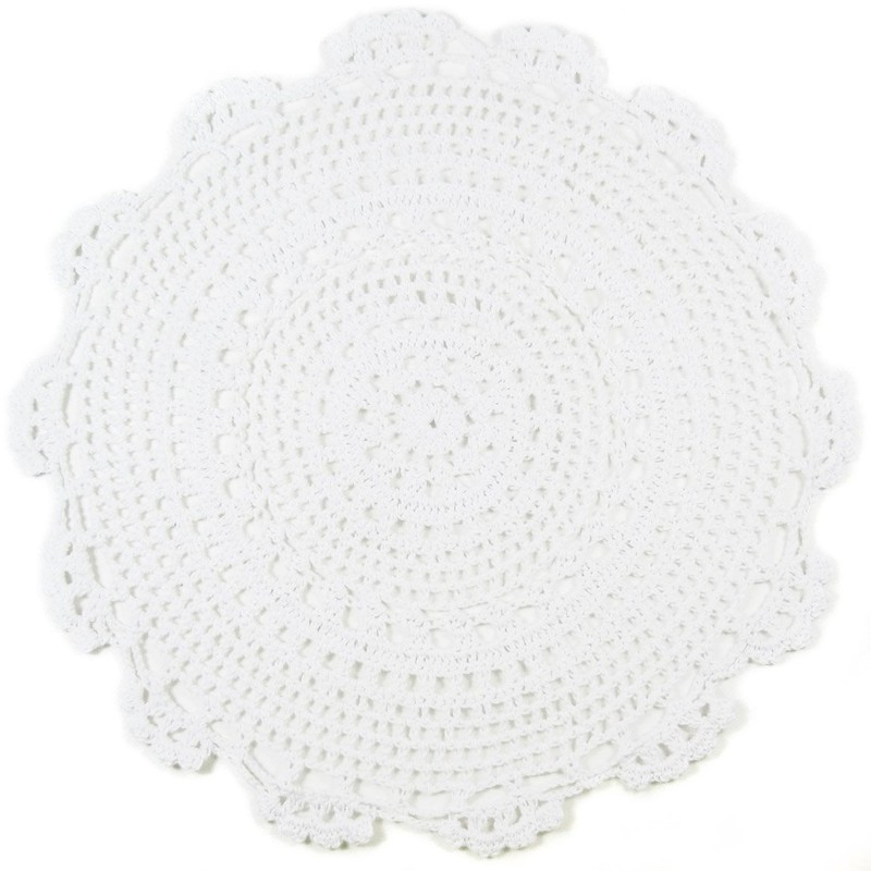 kilofly Handmade Crochet Round Cotton Lace Table Placemats Doilies Value