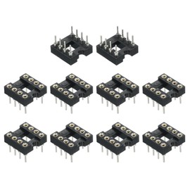 QUARKZMAN 2.54mm Pitch 8 Pins DIP IC Socket Connector Double Row 7.6 Row Grid Round Pins Soldering for Electronics Experiment DIY 20pcs