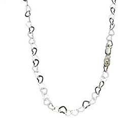 Finished Chains by Joyful Creations Flat Heart Sterling Silver Nickel Free Chain Necklace Italy 18 inch