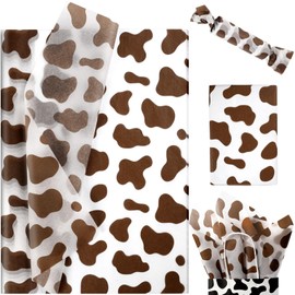 Bolsome 100 Sheets 20 x 14 Inch Brown Cow Print Tissue Paper Highland Cow Print Tissue Paper for for Gift Wrapping, Birthday, Baby Shower, Cow Theme Party DIY Craft