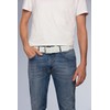 Camp David Men's Belt with Grained Look - White Plain,