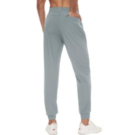SEVEGO Men's 31"/33"/35"/37" Tall Inseam Joggers Lightweight Sweatpants 3 Zipper Pocket Tapered Athletic Workout Gym Pant 33", Light Gray, M
