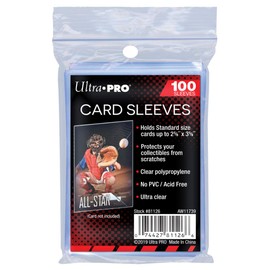 Ultra Pro 100 Pcs Soft Card Sleeves, 2 5/8 x 3 5/8-Inches Pack of 1 (Package may vary)