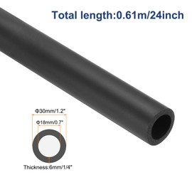 QUARKZMAN Pipe Insulation Foam Pipe Insulation 18 mm ID 30 mm OD 24 Inch Heat Protection for Frost Protection, Handle Insulation, Black