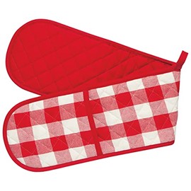 Now Designs Double Chef Oven Mitt, W7.5 x L36in, Red Buffalo Check