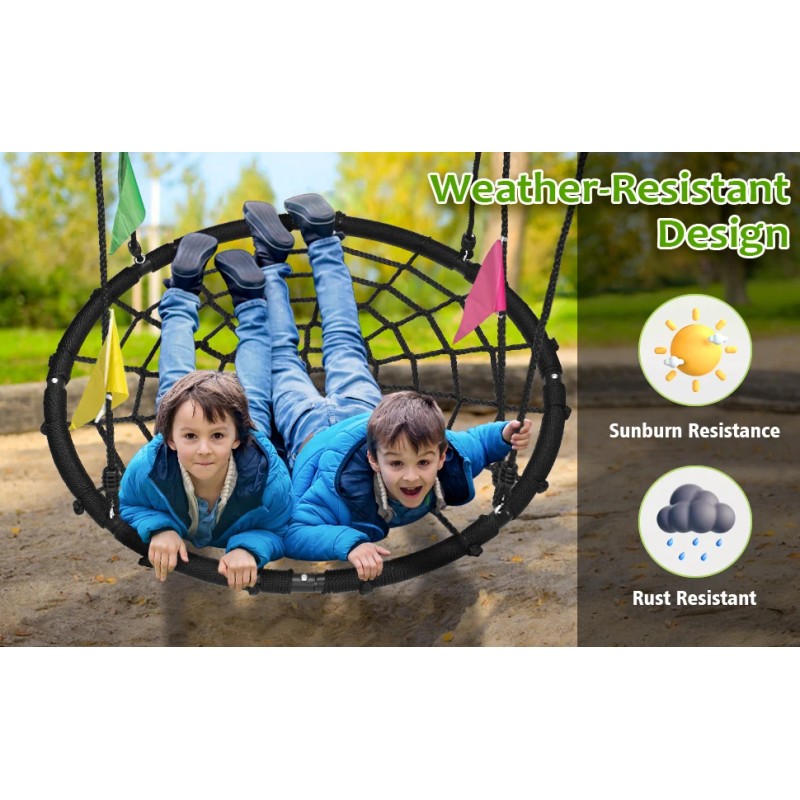 Zoshine Enjoy Relaxation in This Durable 40-Inch Black Spider Web