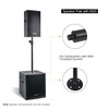 Sound Town 2-Pack Adjustable Height Subwoofer/Speaker Poles (35"-54") with M20
