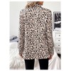 MakeMeChic Women's Leopard Print Open Front Shawl Collar Long Sleeve