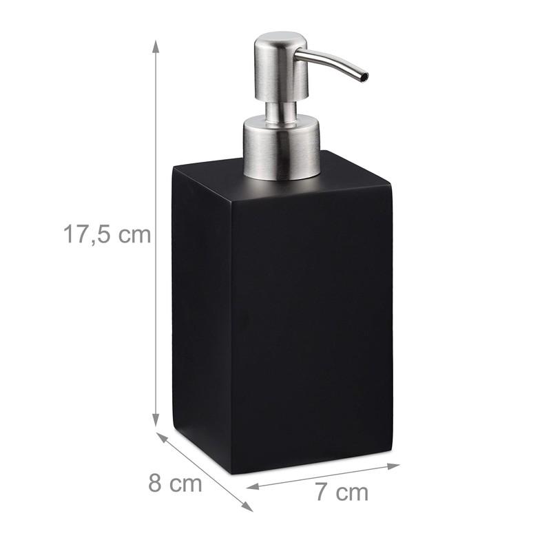 Relaxdays Soap Dispenser 300 ml, Refillable, Bathroom, Kitchen, Liquid Soap