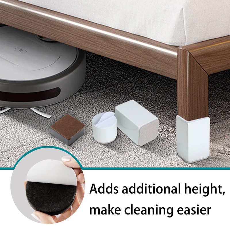 AUXBC 0.65 Inch Self-Adhesive Furniture Riser, Soft Furniture Leg Pads,
