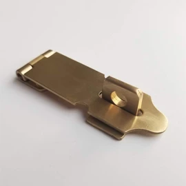 Runningfish Solid Brass Padlock Hasp, Heavy Duty Door Clasp, Safety Lock Latch for Antique Modern Furniture Drawers Cabinet Doors (3.5inch, Brass)
