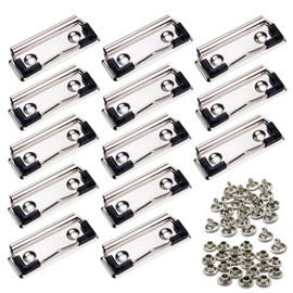 Clipboard Clip, Pack of 20 Clipboard Clamp with Rubber Handle, Hanging Hole, Clip for Clipboard, Folder, Folder, Hardboard, Flat Metal Clamp Mountable on Clipboard Front