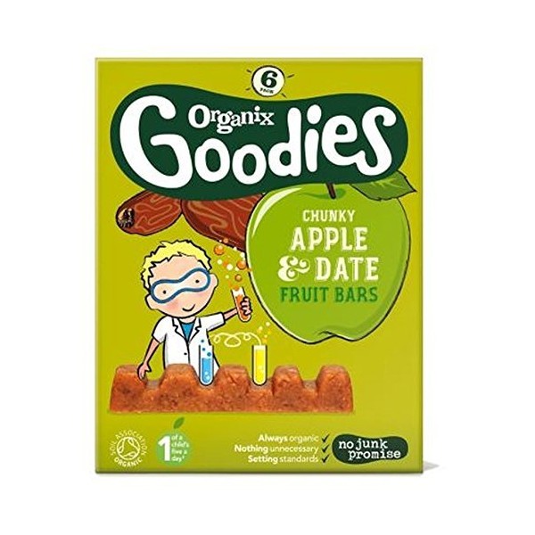 Organix Goodies Date & Apple Chunky Fruit Bars 6X17G (102G) - Pack of 2