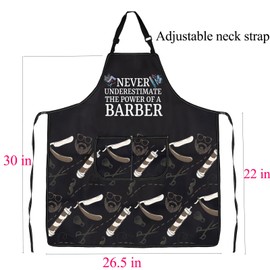 FUSTMW Barber Aprons for Men Women for Cutting Hair Apron Hair Stylist Apron with Pockets Barber Gift Hairdressers Apron (Barber Apron)