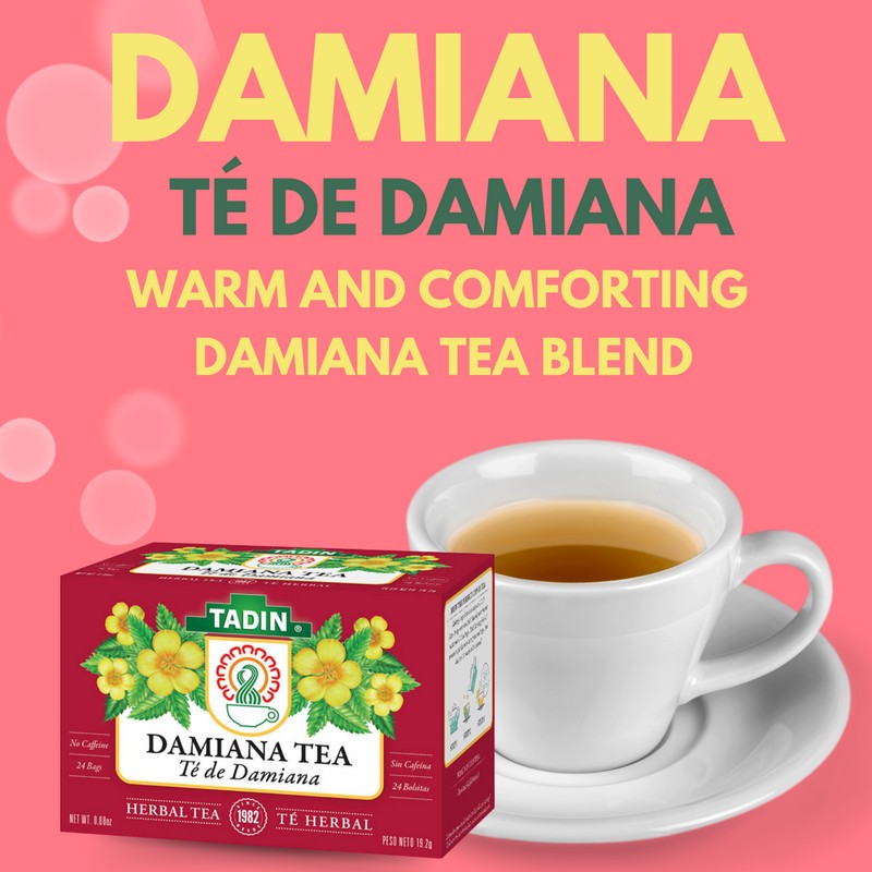 Tadin Damiana Herbal Tea, 24 Bags 0.68 fl oz, Smooth