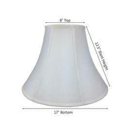 7x17x12 White Shantung Bell Shade with Brass Spider fitter - Perfect for table lamps and some desk lamps -Medium, White