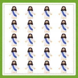 Seprochoo 20 Pcs Little Jesus Figures Mini Jesus Figurines in Bulk Tiny Jesus Figures Mini Plastic Figures Bible Figures for Easter Religious Party Favors Gift (Blue)