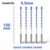 MOXPIFY 5pcs Impact 5.5mm Masonry Drill Bit Hex 150mm Extra