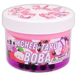 Dope Slimes - Lychee Taro Boba (8 fl/oz) - Ice-Cream Hybrid Scented Slime - Made in The USA (Pink/Purple)