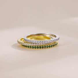 EAMTI 1.5mm Wedding Bands 925 Sterling Silver Half Eternity Stackable Engagement Rings for Women Size 6