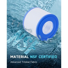 AQUALTRA Hot Tub Filter, Type S1 Spa Filters, Hot Tub Filters Replacements Compatible with PureSpa Swimming Pool Pump 4.2 x 2.8 Inches 6 Pack