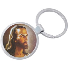 Jesus Christ Keychain - Includes 1.25 Inch Loop for Keys or Backpack