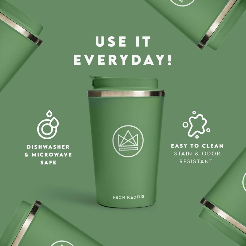 Neon Kactus Insulated Coffee Cup | Travel Cup | Double