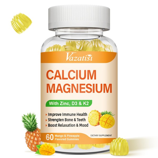Calcium Gummies with Magnesium, Zinc, Vitamin D3 and K2, High