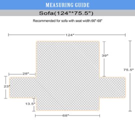 Ameritex Couch Sofa Slipcover 100% Waterproof Nonslip Quilted Furniture Protector Slipcover for Dogs, Children, Pets Sofa Slipcover Machine Washable (Blue, 68")