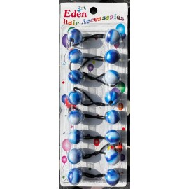 Eden Blue & White Swirl 18mm Ponytail Holder, Hair Tie, Ballies/Knocke