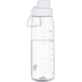 Edmyre Water Bottle 32oz, clear water bottle with Chug Lid and Carry Handle, Reusable, Tritan, BPA Free, Hiking Water Bottle Perfect for Travel, Outdoors, Gym, Travel, Home, School (Clear)