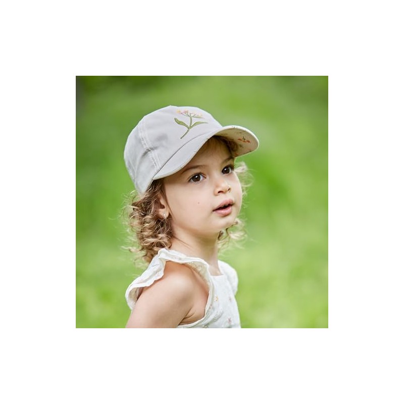maximo Kids Girl-Cap Flower Lining Velcro Fastening UV 30, beige,