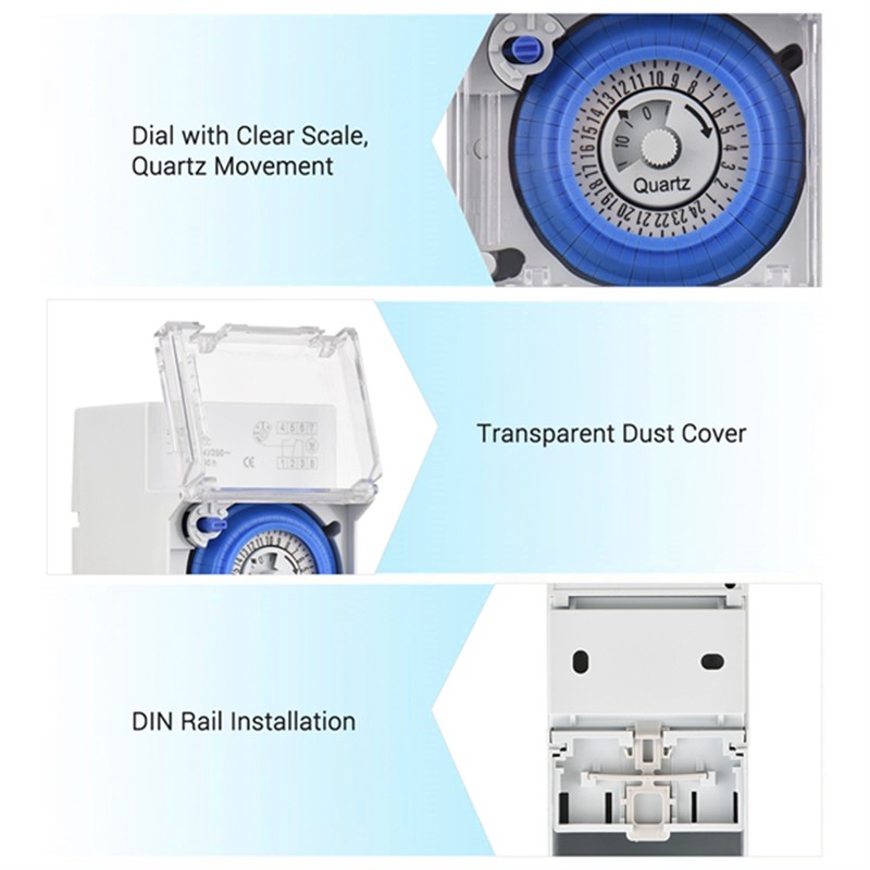 Mechanical 24 Hours Timer Switch DC 12V 30 Minutes Interval