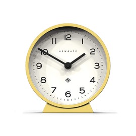 NEWGATE® M Mantel - Silent Sweep Mantel Clock - 'No Tick' - Modern Mantel Clock - Small Clock - Living Room Clock - Office Clock - Table Clock - Mantel Clock - Minimalist Dial (Yellow)